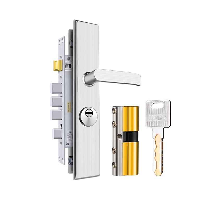 ROCK安恒通木门锁-铝把手60054F+5072NZ+65D黑